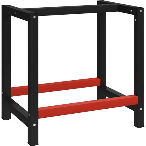 Okvir za radni stol metalni 80 x 57 x 79 cm crno-crveni slika 15