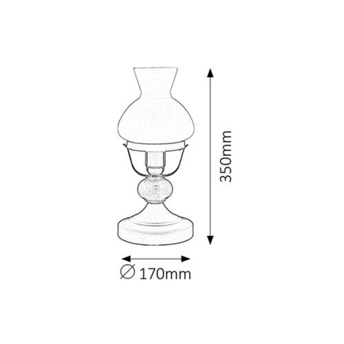 Rabalux Petronel stona lampa E27,60W mat crna Klasična rasveta slika 2