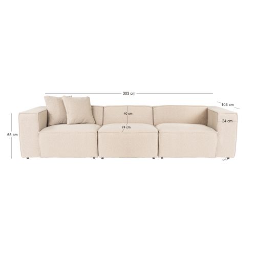 Atelier Del Sofa Trosjed, Lora 3 Seater - Peach slika 5