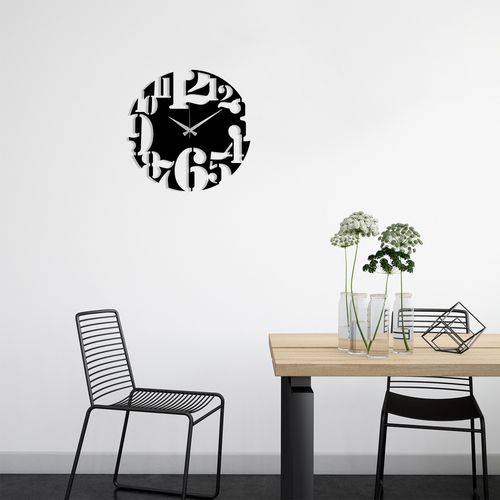 Wallity Ukrasni metalni zidni sat, Metal Wall Clock 1 - Black slika 1