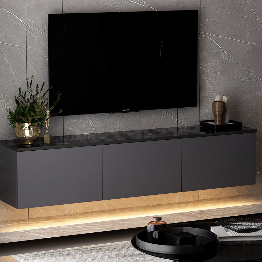 TV stalak "Neon", osvijetljeni, boja tamno siva / antracit slika 6