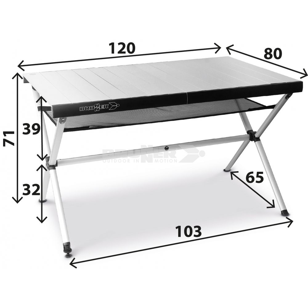 Brunner Sklopivi aluminijumski sto Accelerate 4 Compack, 120x80cm slika 11