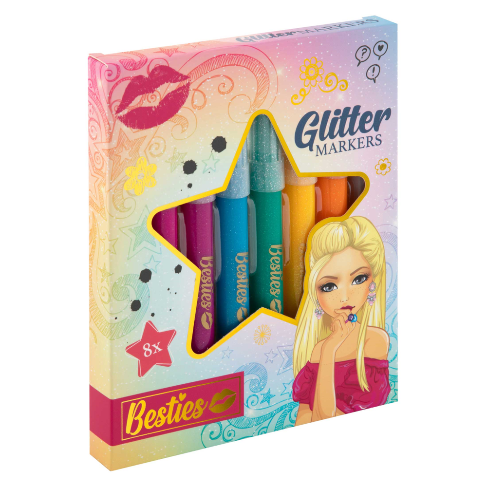 Besties 140026 Flomasteri sa Gliterom - Set od 8 Komada slika 1