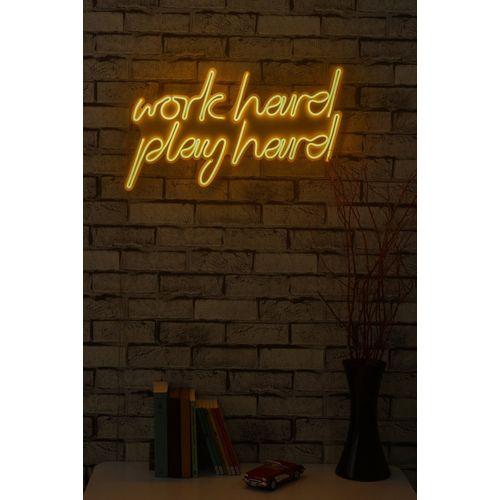 Work Hard Play Hard - Yellow Yellow Decorative Plastic Led Lighting slika 4