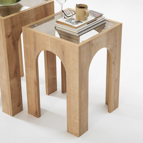Seine 2 - Oak, Transparent
 Oak
Transparent Coffee Table Set slika 4