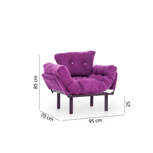 Atelier Del Sofa Fotelja, Ljubičasta, Nitta Single - Purple slika 12