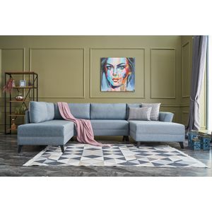 Eris - Blue Blue Corner Sofa-Bed