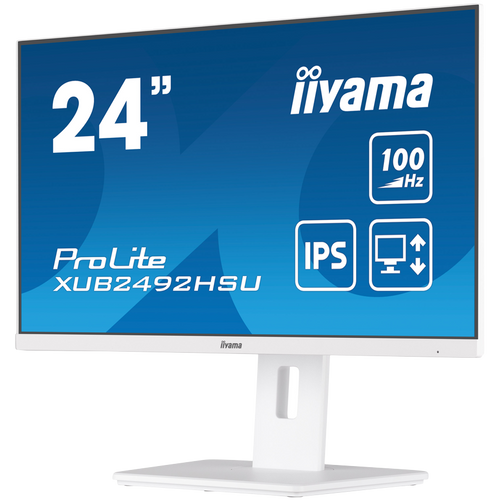 IIyama XUB2492HSU-W6 WHITE Monitor 23.8" IPS 1920 x 1080 @100Hz 16:9 250 cd/m² 1300:1 0.4ms HDMI DP USB 4 x 3.2 Full Ergonomic slika 3