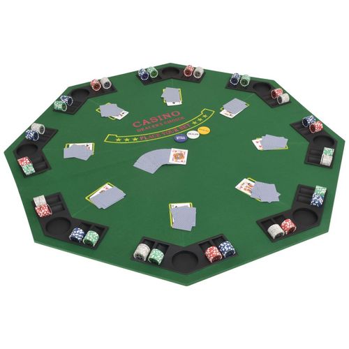 Sklopiva dvodijelna podloga za poker stol za 8 igrača osmerokutna zelena slika 17