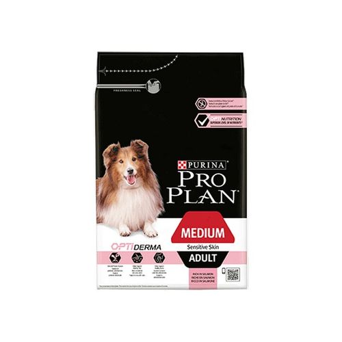 Purina Pro Plan OptDerma Adult Medium Sensitive Skin Losos 14kg slika 1