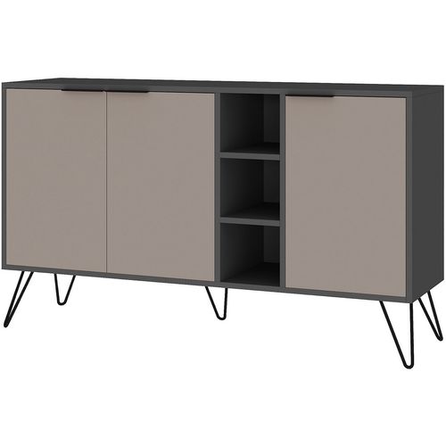 Woody Fashion Komoda, AntracitSvijetlo smeđa, Clara Console - Anthracite, Light Mocha slika 3