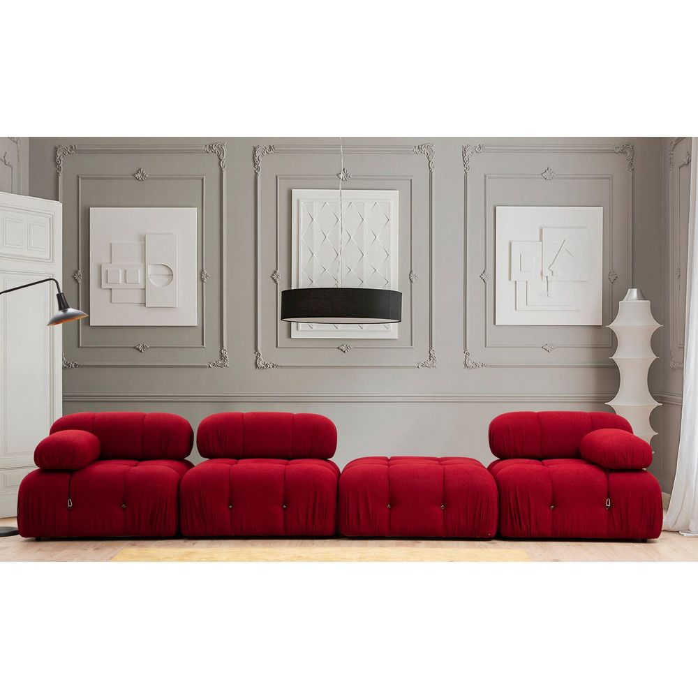 Bubble Pouffe - Crveni Tufet slika 3