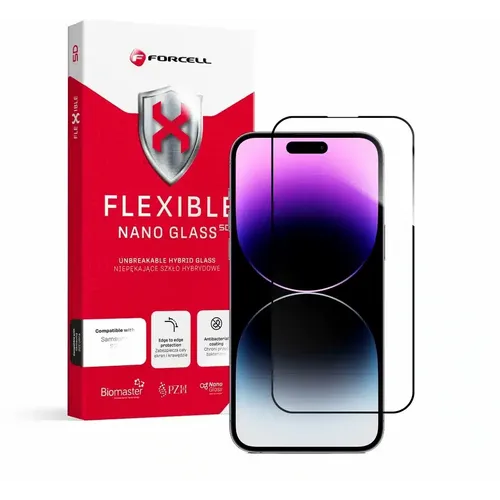 Forcell Flexible 5D - hibridno staklo za iPhone 14 Pro Max crno slika 1