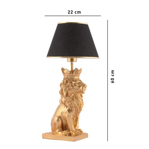 Stona lampa 'Lion King' - Crno Zlatna slika 6