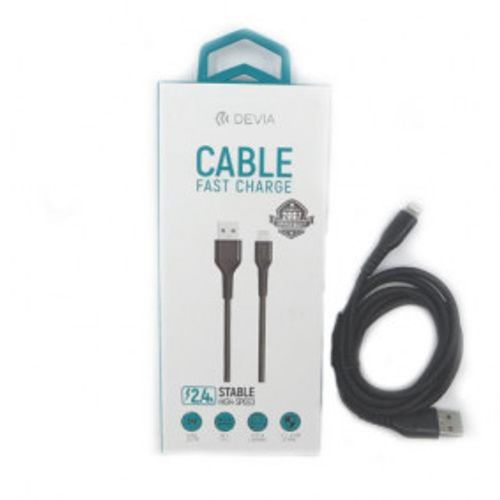 USB Devia Gracious Series Cable Lightning 2.4A crna slika 1