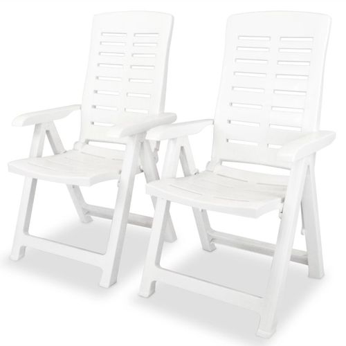 Vrtne stolice 2 kom plastične bijele slika 21