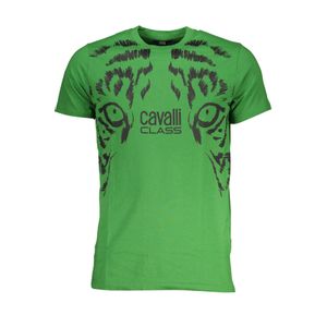 CAVALLI CLASS GREEN MEN'S SHORT SLEEVED T-SHIRT