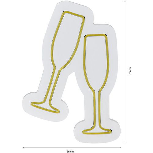 Wallity Ukrasna plastična LED rasvjeta, Champagne Glasses - Yellow slika 8