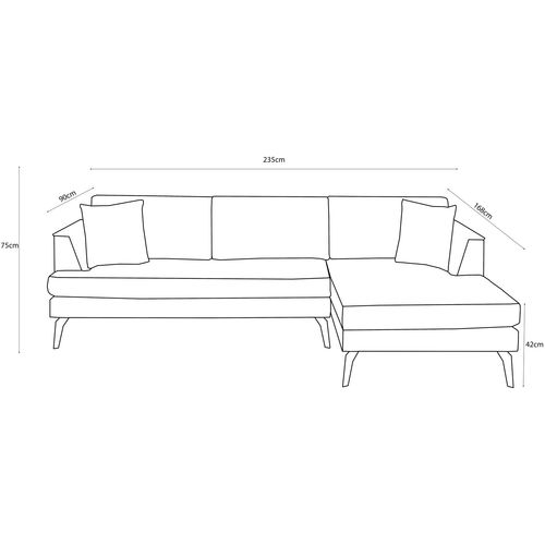 Ugaona Sofa 'Bobo Left' - Siva slika 6