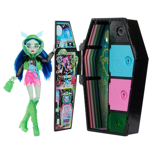 Monster High Skullmate Secrets Neon Frights Ghoulia lutka 25cm slika 1