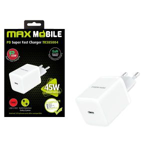 MAXMOBILE KUĆNI PUNJAČ PD SUPER FAST CHARGE TYPE C,TR385004 AVS Gan 45W