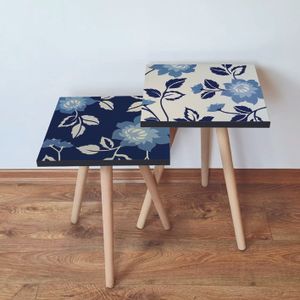 Nesting stolovi 2Shp411 - (2 komada) - boje: mornarsko plava, plava, bež