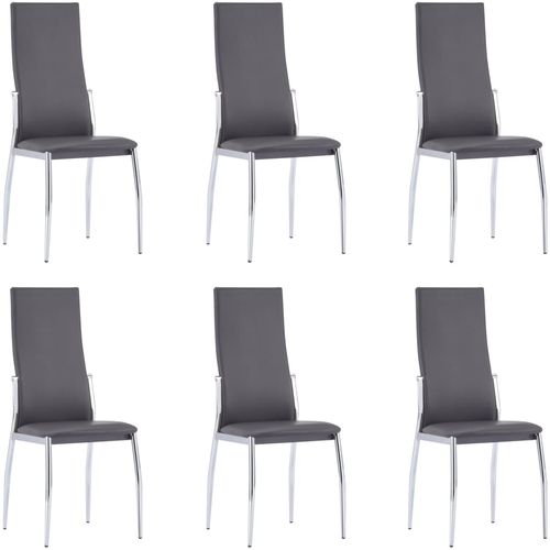 Blagovaonske stolice od umjetne kože 6 kom sive slika 33