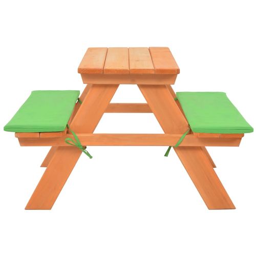 Dječji stol za piknik s klupama od masivne jelovine 89x79x50 cm slika 14