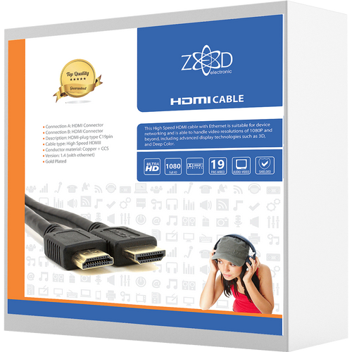 ZED electronic HDMI kabel, 20 met, ver. 1.4 - HDMI/20 slika 1