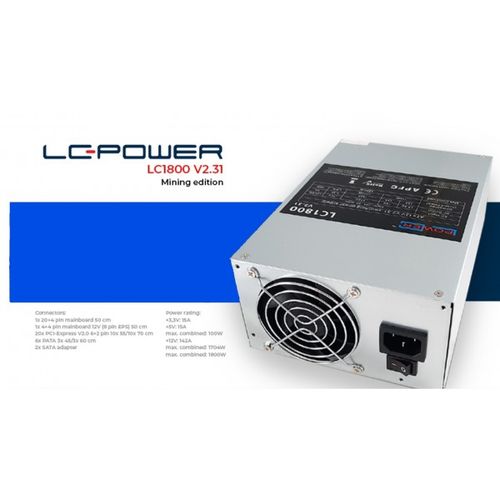 Napajanje 1800W LC Power LC1800 ATX V2.31 Mining Edition slika 1
