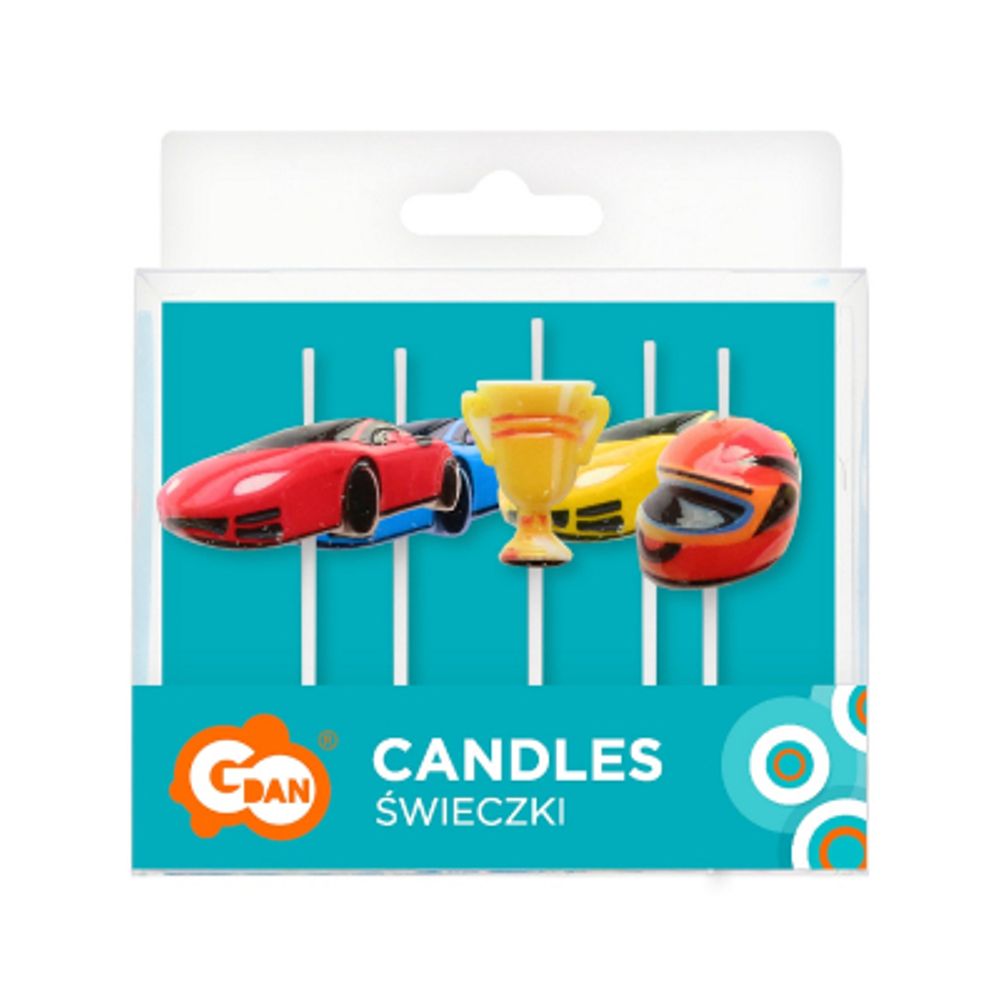 PF-SPWS Svjećice za tortu Car Racing 7,5cm, 5kom slika 2