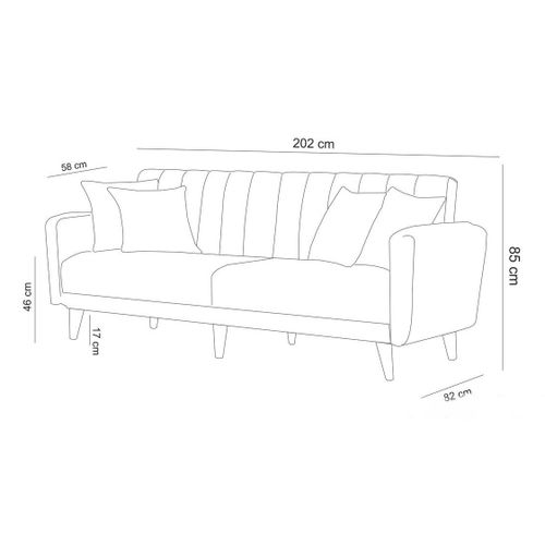 Komplet troseda i fotelje Atelier Del Sofa Aqua-TKM06-1048 u tamnoplavoj boji slika 9