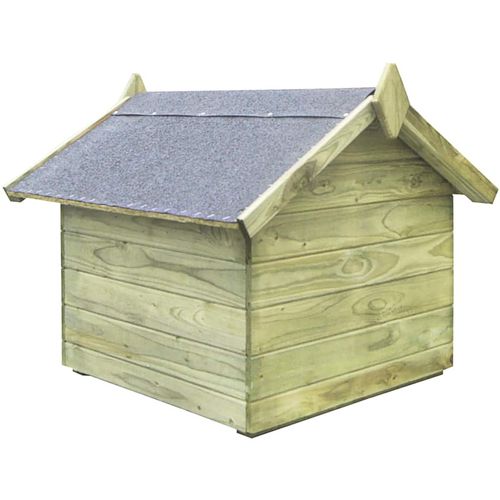 Vrtna kućica za pse od impregnirane borovine s pomičnim krovom slika 6
