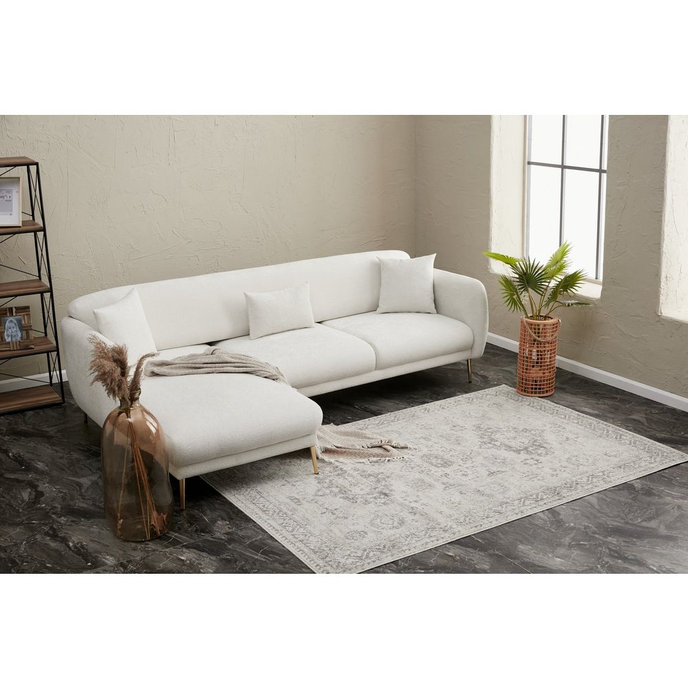 Simena Lijevi - Krem Zlatni Kutni Sofa-Krevet slika 6