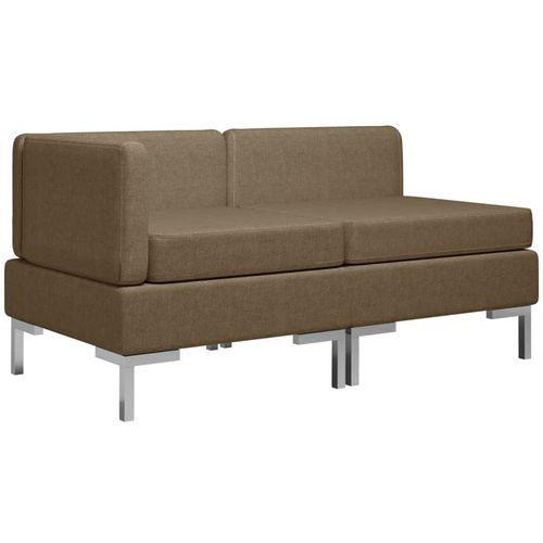 2-dijelni set sofa od tkanine smeđi slika 2