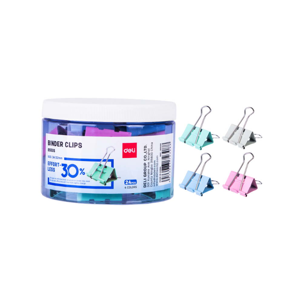 Deli štipaljke za papir 32x0,4mm u boji 1/24 E8553S slika 1