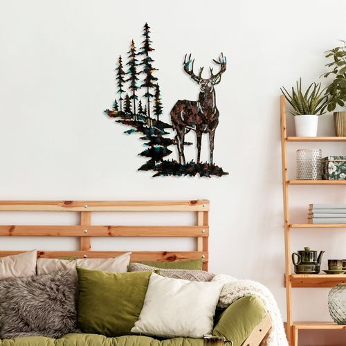 Deer Multicolor Decorative Metal Wall Accessory slika 3