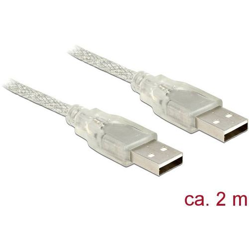 Delock USB kabel USB 2.0 USB-A utikač, USB-A utikač 2.00 m prozirna s feritnom jezgrom 83889 slika 2