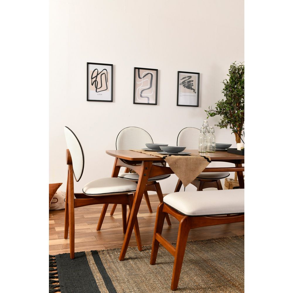 Set stola i stolica Touch (4S-1B) WalnutCream (6 komada) slika 3