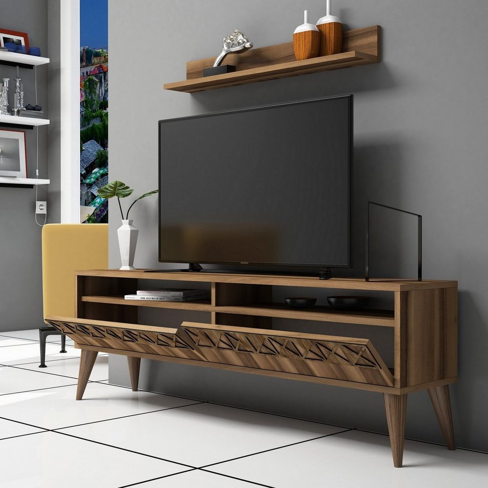 TV komoda Line od orahovog furnira slika 3