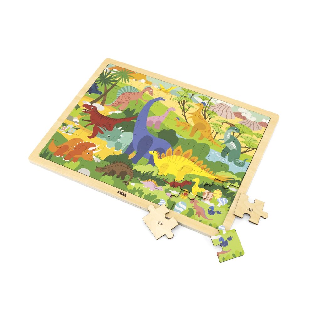 Viga 44584 puzzle na podlošku, 48 dijelova - učenje o dinosaurima slika 3