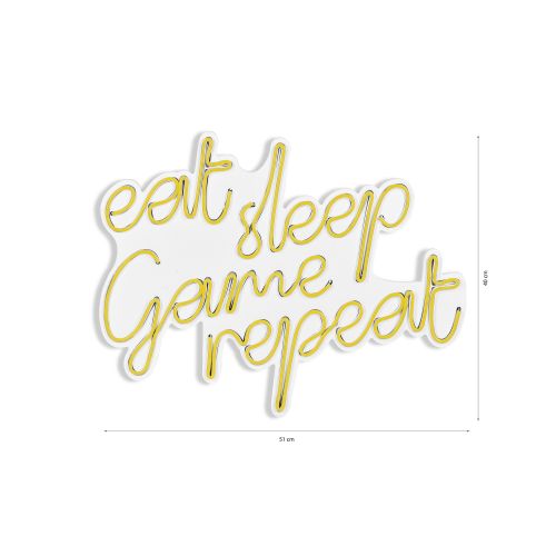 Wallity Ukrasna plastična LED rasvjeta, eat sleep game repeat - Yellow slika 8