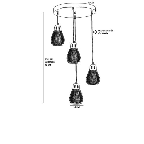 Opviq Luster CLARISSA, crna boja slika 3