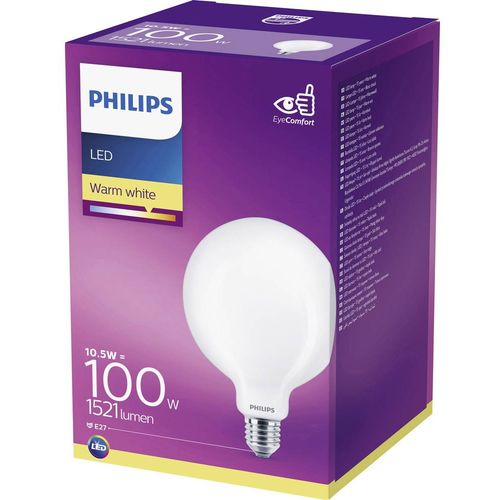 Philips 66514200 LED Energetska učinkovitost 2021 D (A - G) E27 okrugla  10.5 W = 100 W toplo bijela (Ø x D) 12.5 cm x 17.7 cm bez prigušivanja 1 St. slika 2