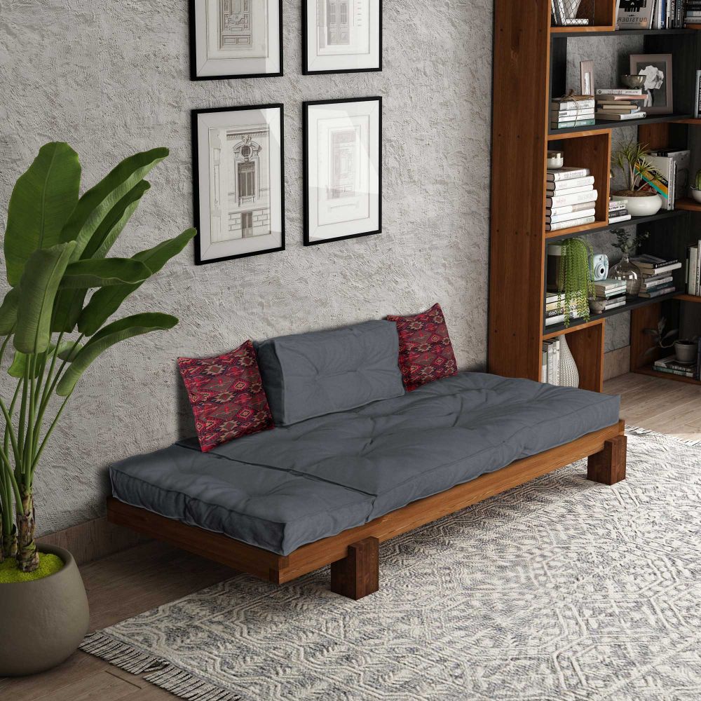 Lounger CPT8312-200, boje teak i siva slika 2
