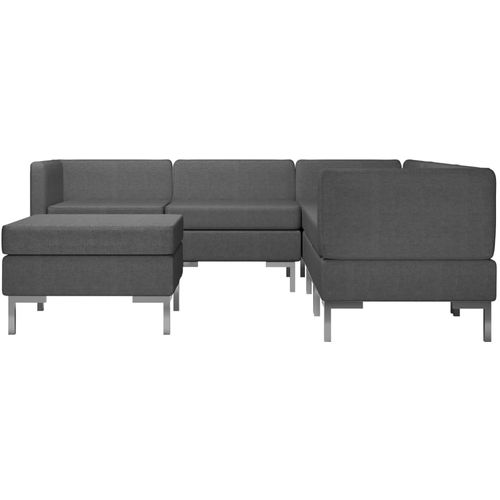 6-dijelni set sofa od tkanine tamnosivi slika 3