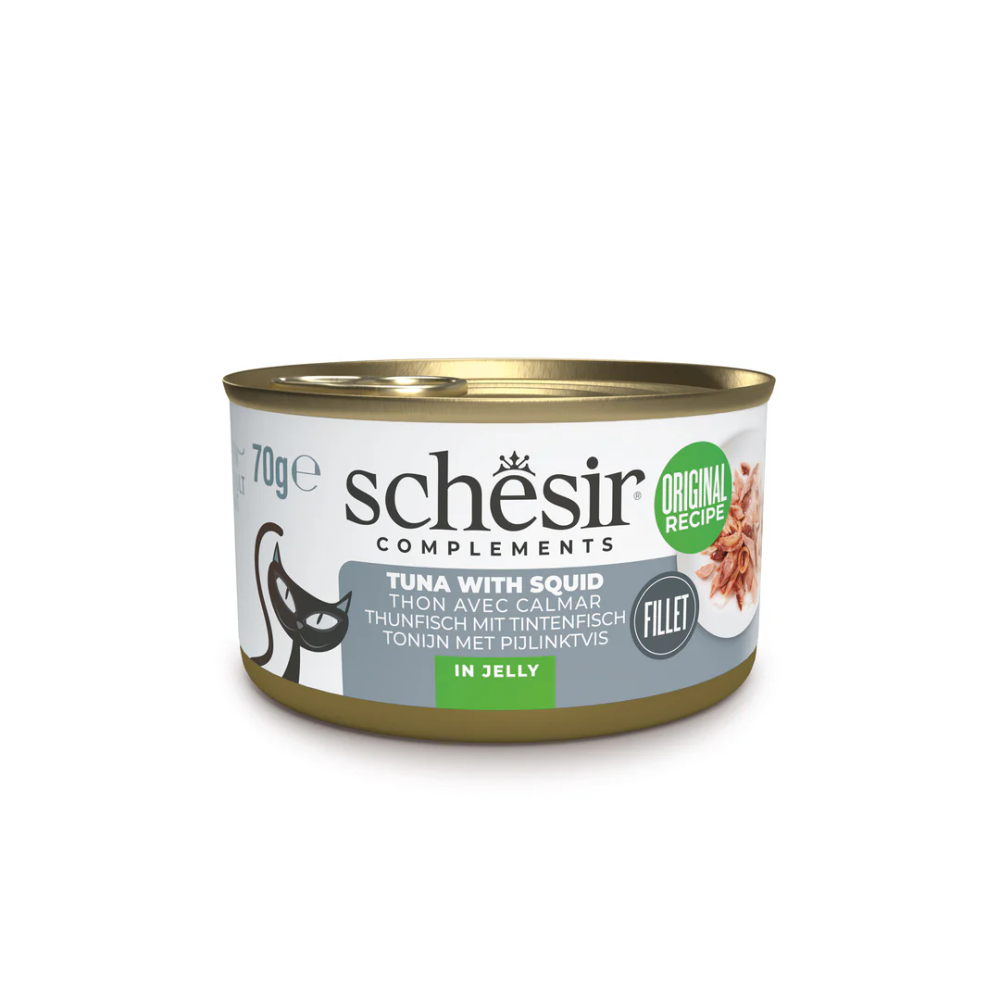 Schesir Cat tuna s lignjama, konzerva 70 g slika 1