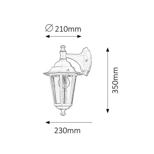 Spoljna zidna lampa Velence E27 60W ip43 crna 8202 slika 3