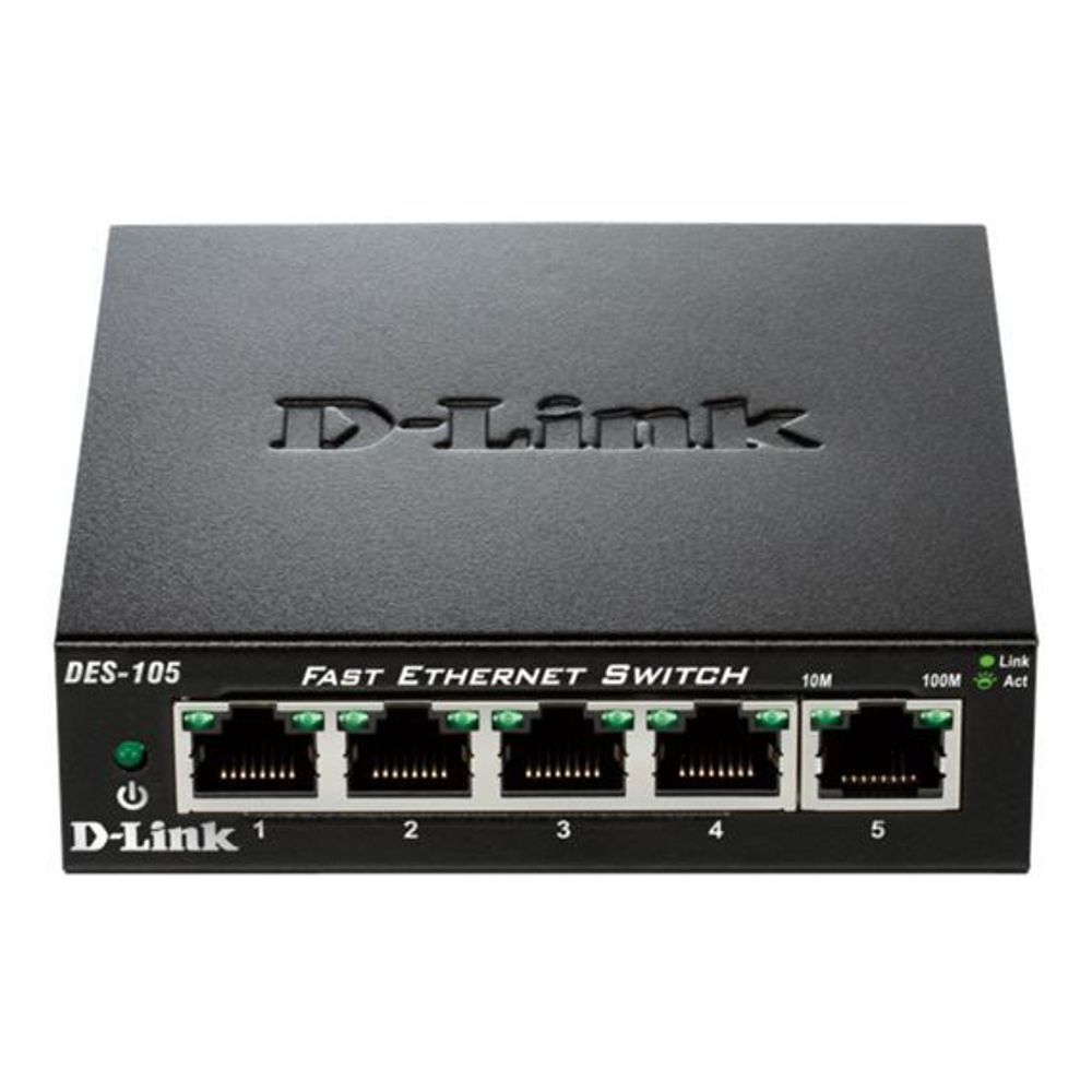 D-Link switch neupravljivi,DES-105/E (metalno kućište) slika 1