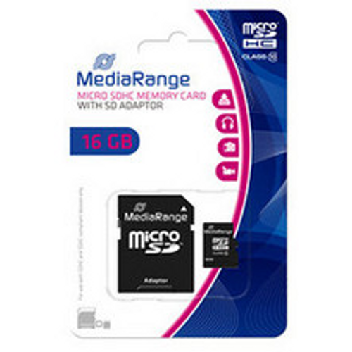 MEDIARANGE Mem. kartica microsdhc 16gb mediarange + sd adapter c10 mr958 slika 1